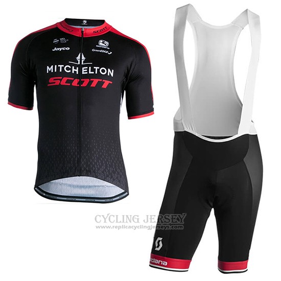2018 Cycling Jersey Scott Black Red Short Sleeve and Bib Short